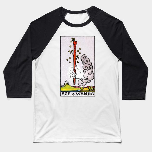 Ace of Wands Tarot Baseball T-Shirt by Phantastique